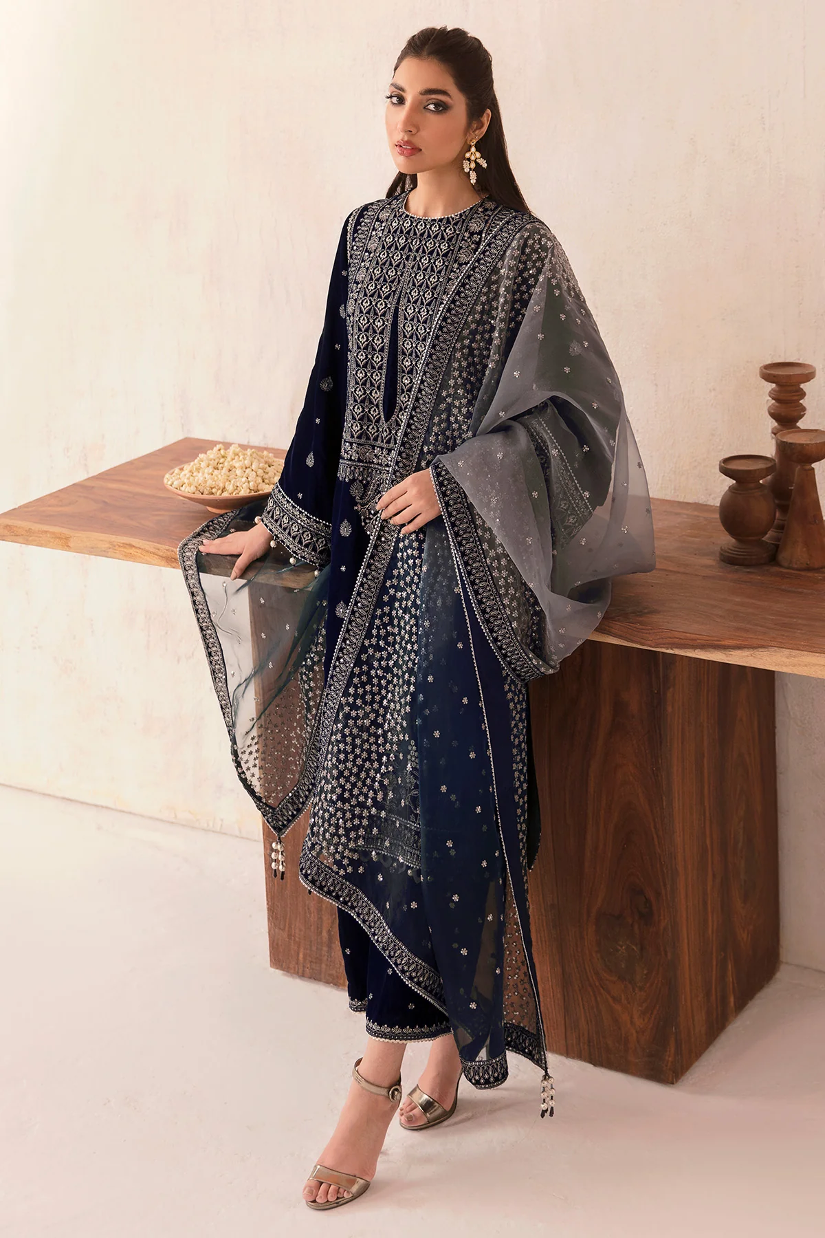 Embroidered Velvet Formal VF-2003