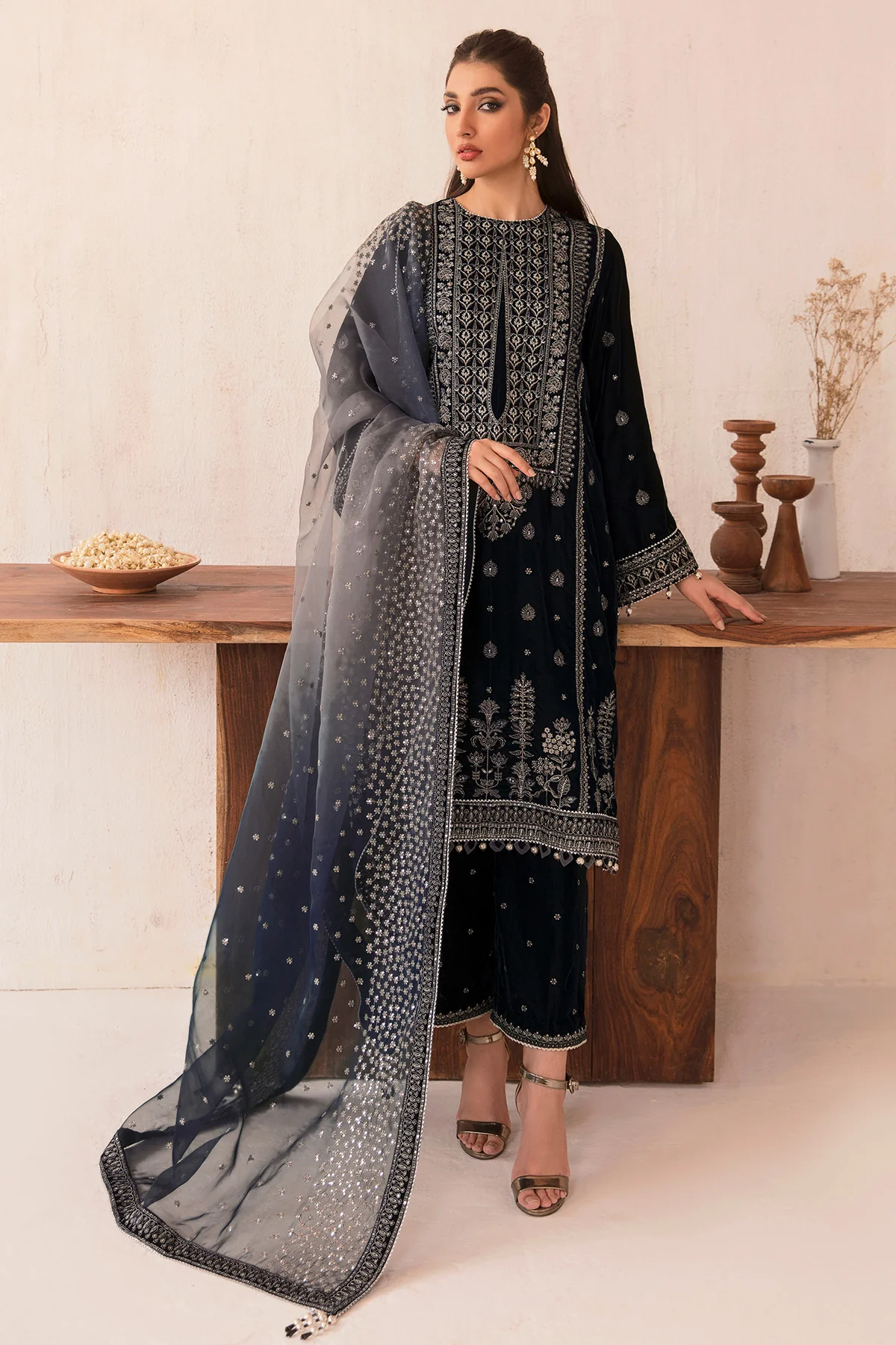 Embroidered Velvet Formal VF-2003