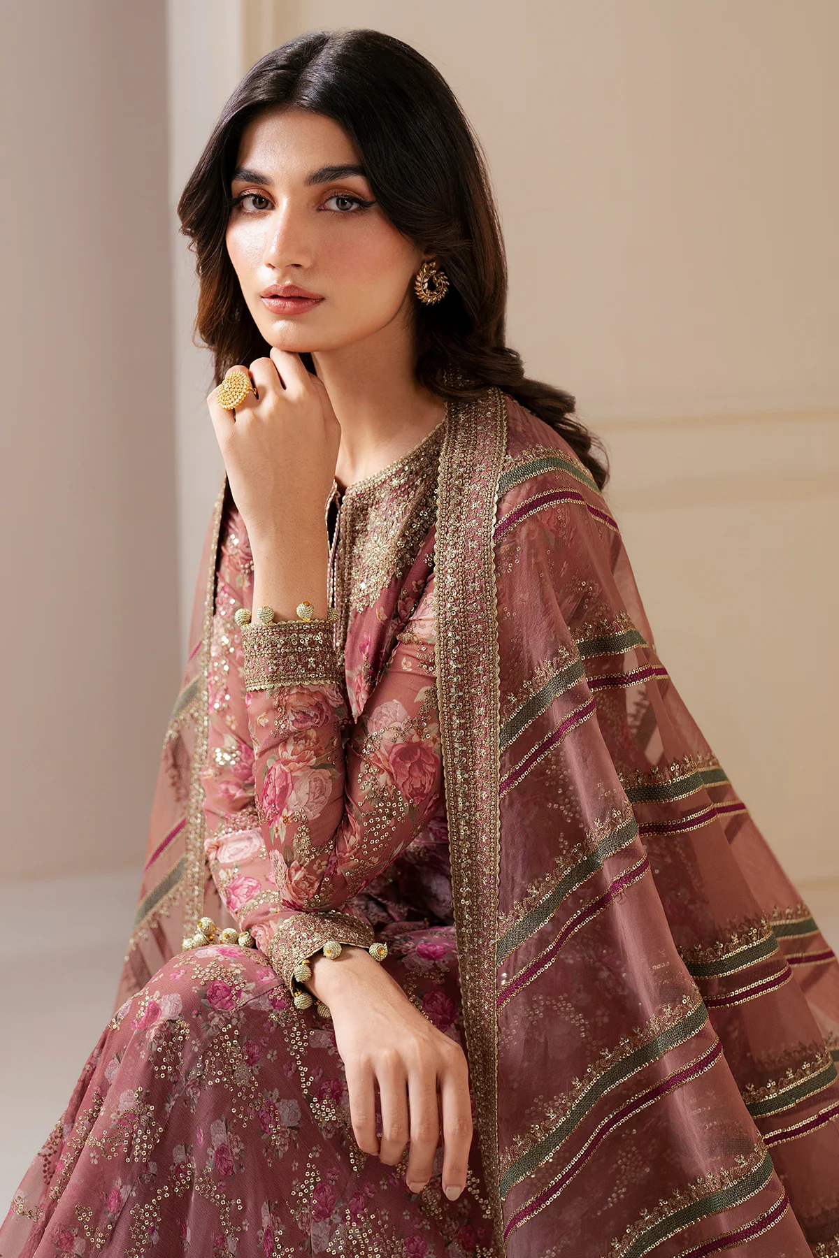 EMBROIDERED CHIFFON UC-3064