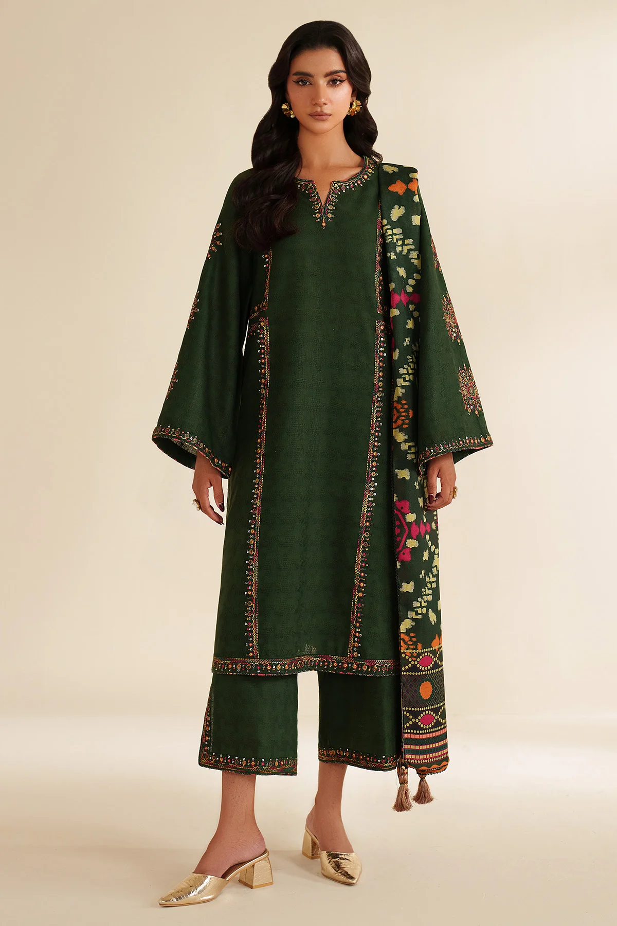 EMBROIDERED JACQUARD KHADDAR UW-0212