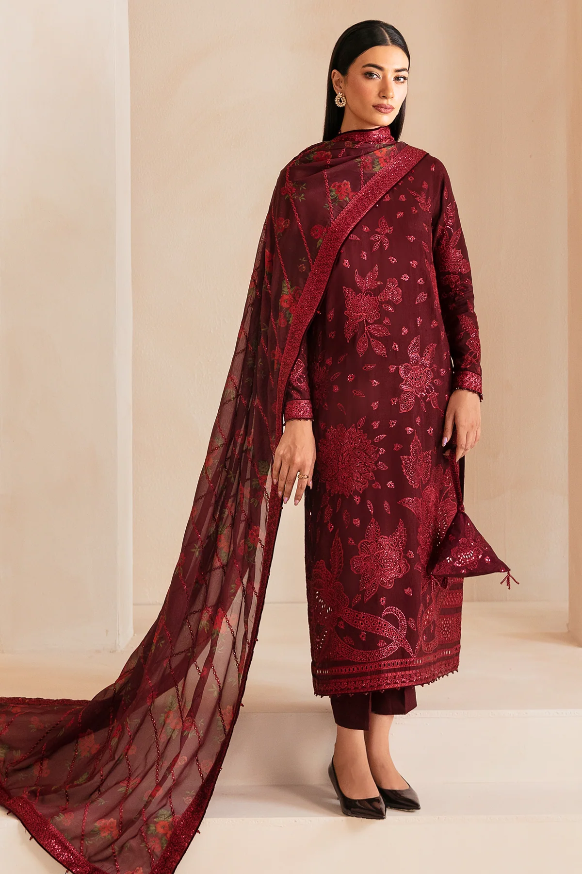 Premium Embroidered Raw Silk UR-7031 1 Premium Embroidered Raw Silk UR-7031