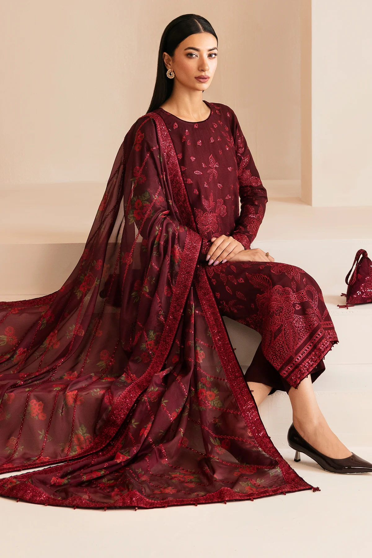 Premium Embroidered Raw Silk UR-7031 5 Premium Embroidered Raw Silk UR-7031