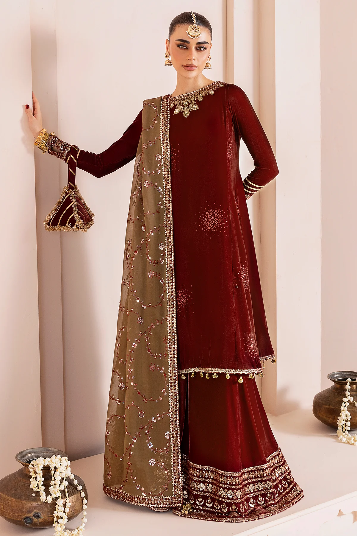 Embroidered Velvet Formal CVF D-07