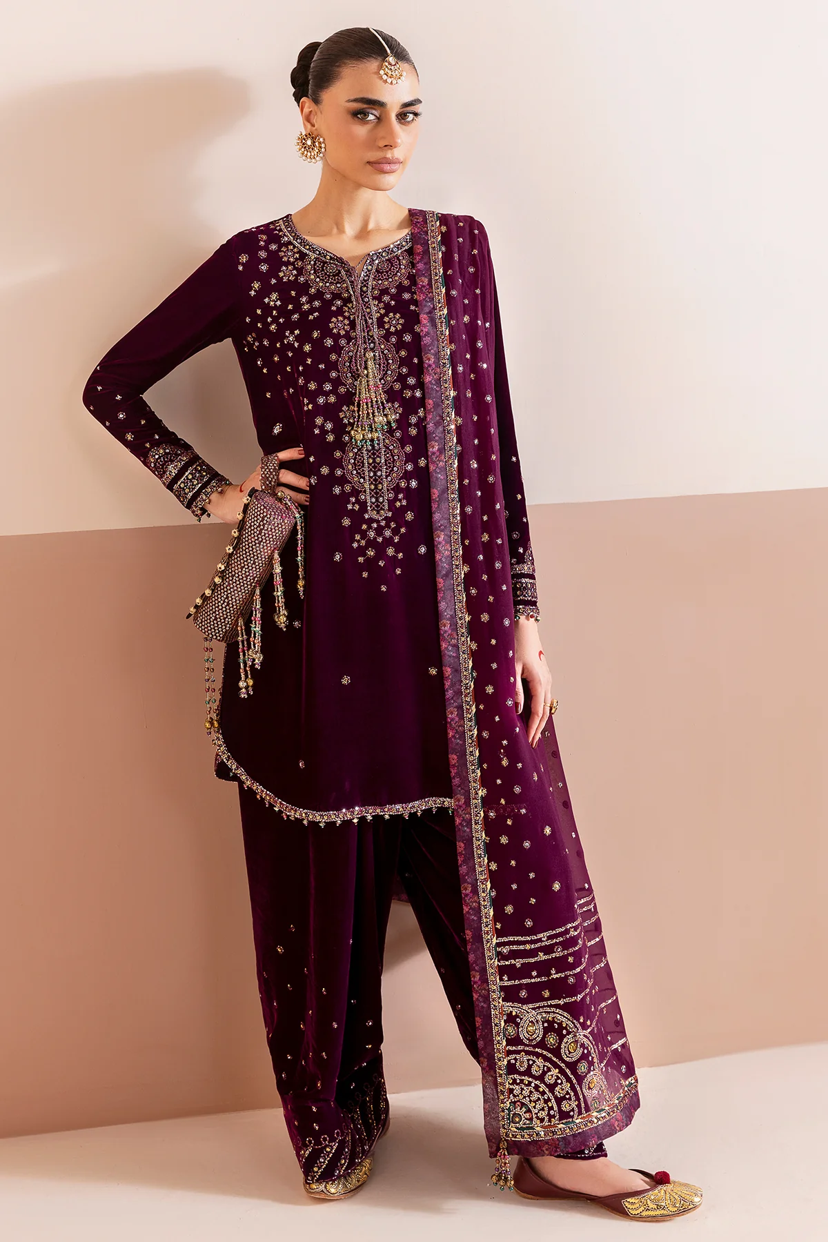 Embroidered Velvet Formal CVF D-05