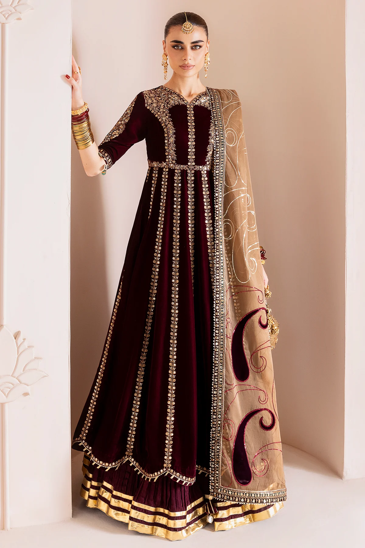 Embroidered Velvet Formal CVF D-12