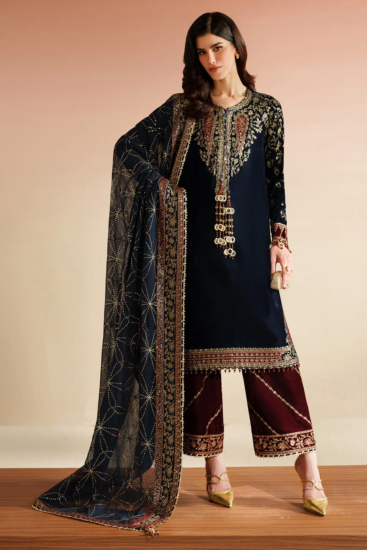 Embroidered Velvet Formal VVF D-7