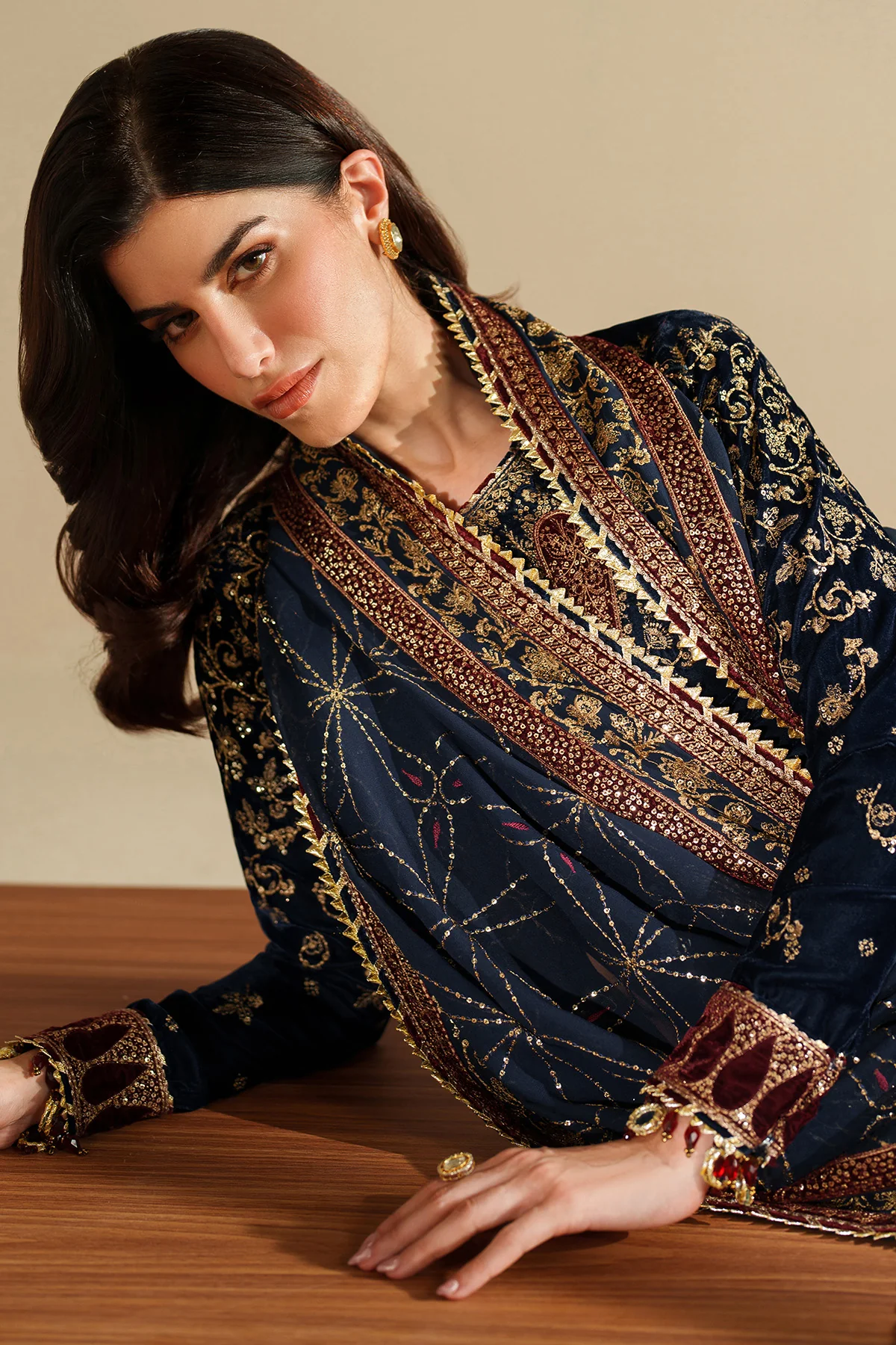 Embroidered Velvet Formal VVF D-7