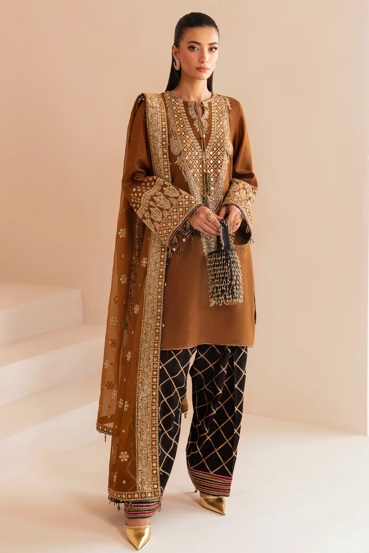 Premium Embroidered Raw Silk UR-7037