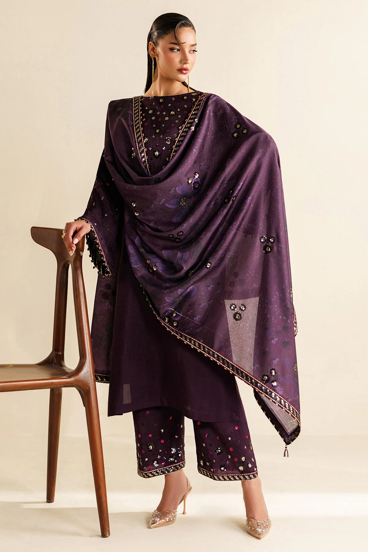 Embroidered Raw Silk UR-7063