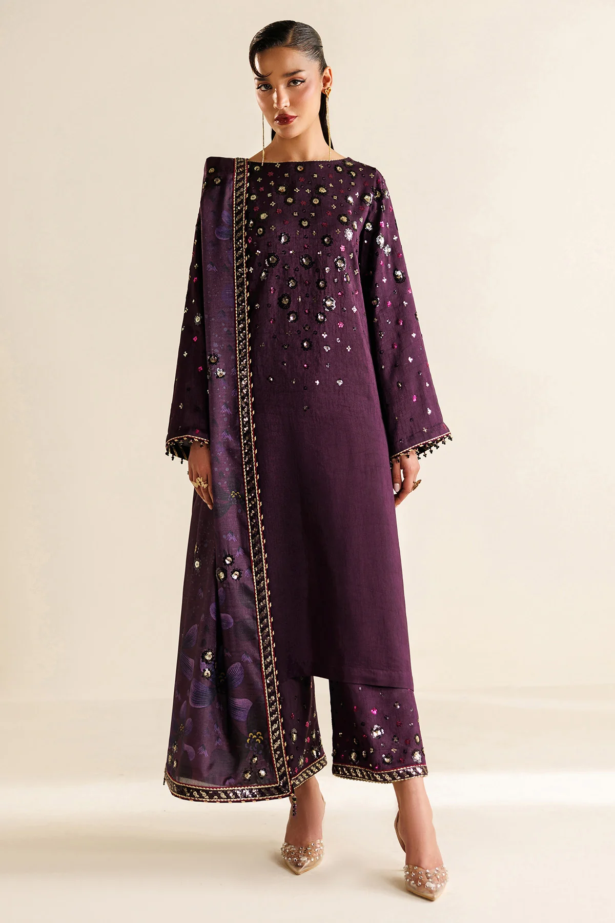 Embroidered Raw Silk UR-7063