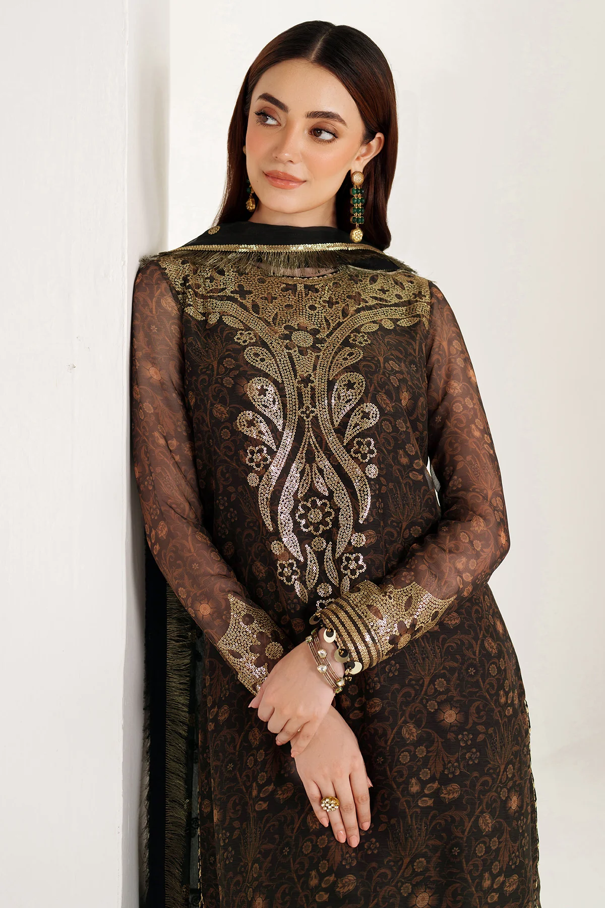 EMBROIDERED CHIFFON UC-3109