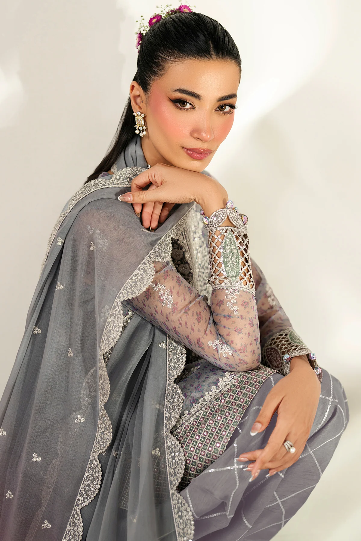 EMBROIDERED CHIFFON UC-3095