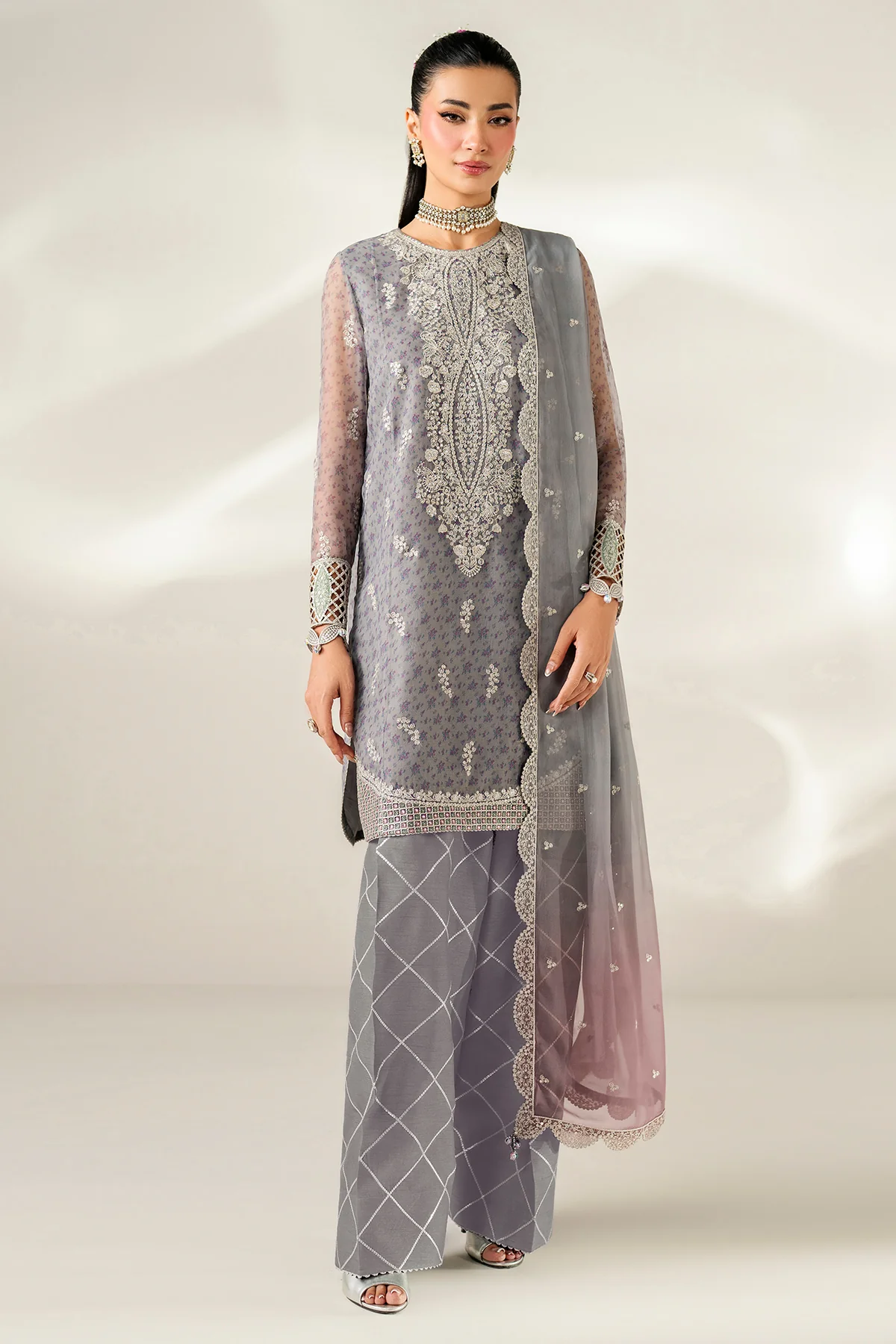 EMBROIDERED CHIFFON UC-3095