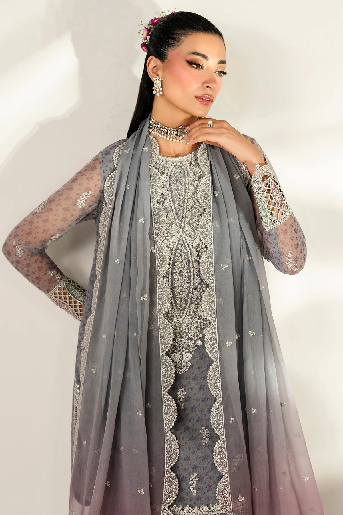 EMBROIDERED CHIFFON UC-3095