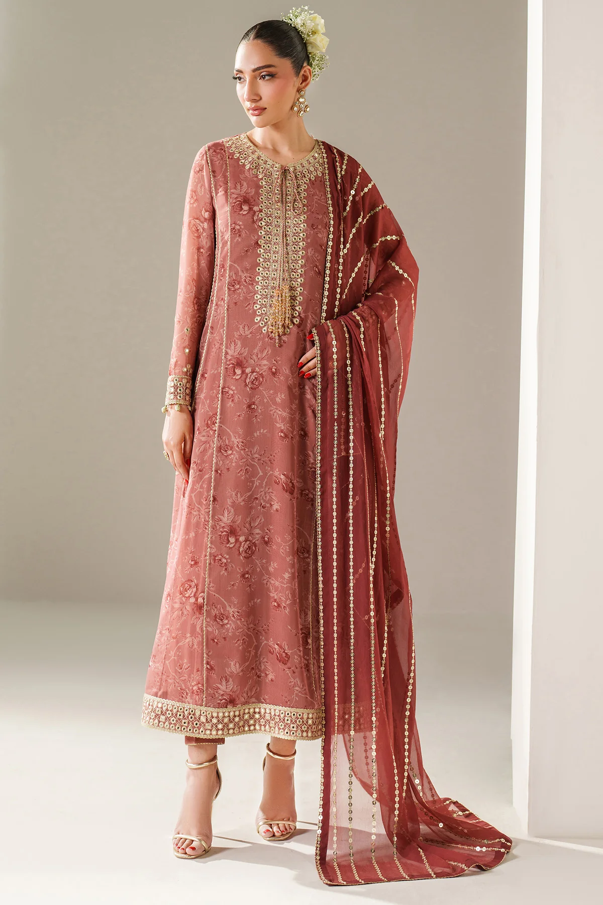 EMBROIDERED CHIFFON UC-3087
