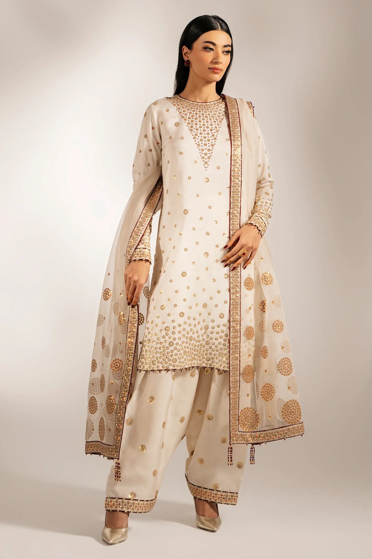 Embroidered Raw Silk UR-7053
