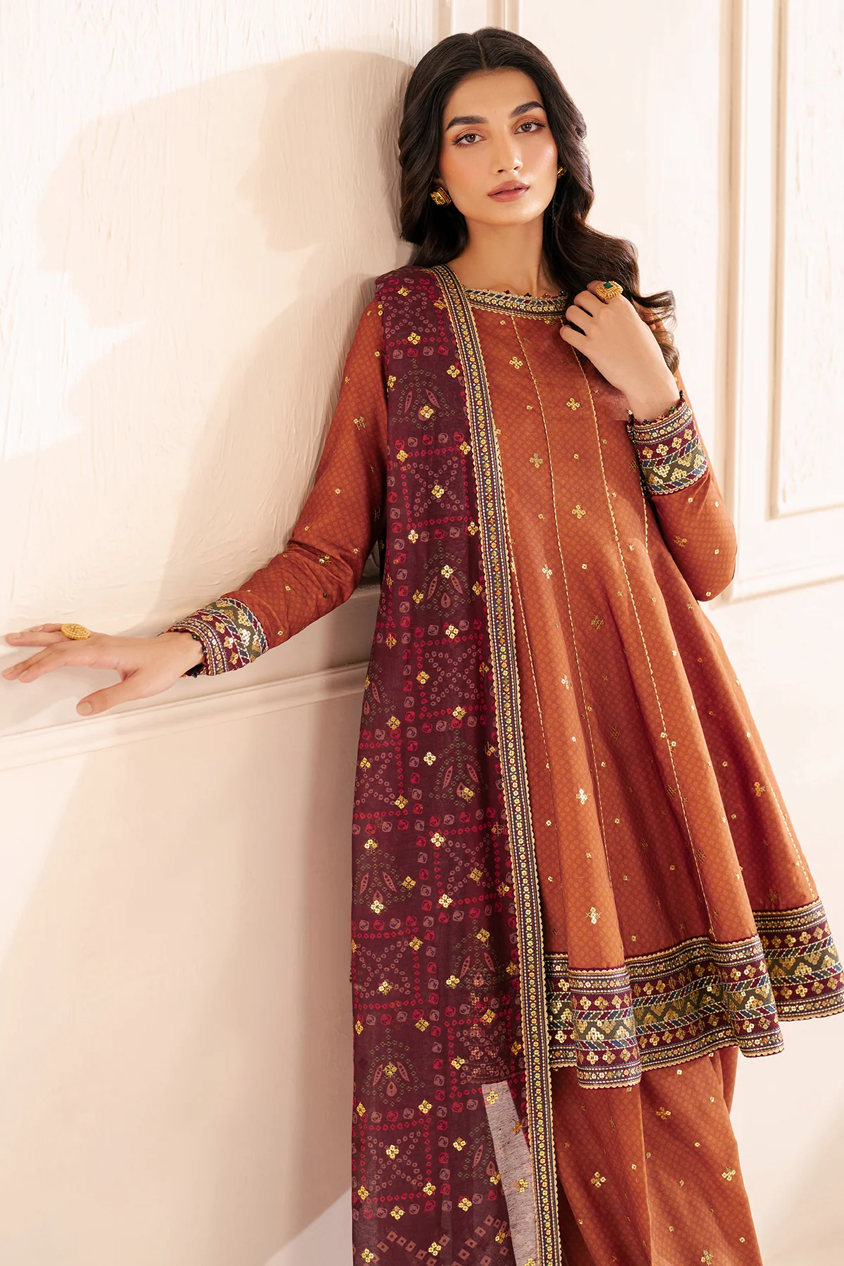 Embroidered Raw Silk UR-7050