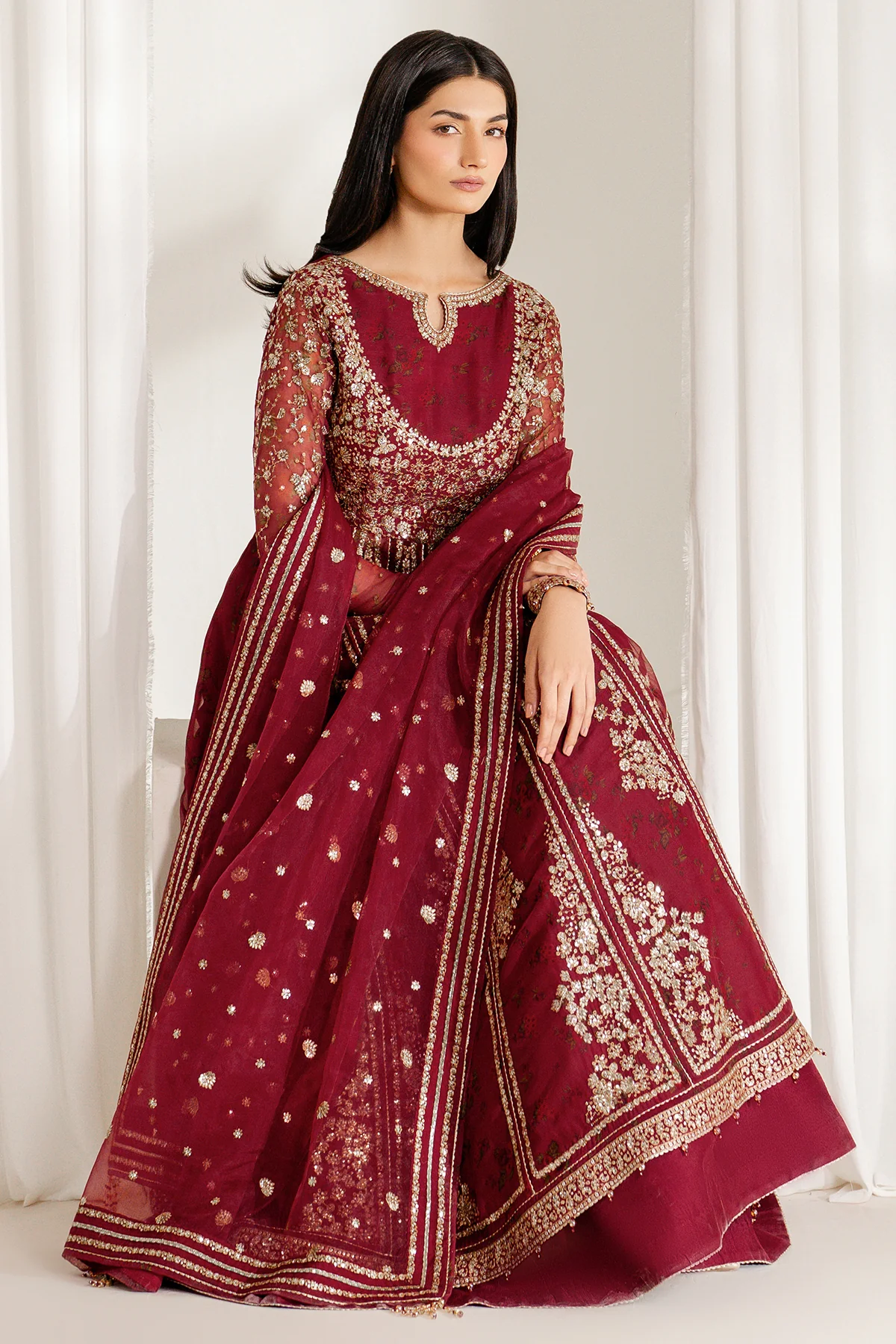 EMBROIDERED CHIFFON UC-3080