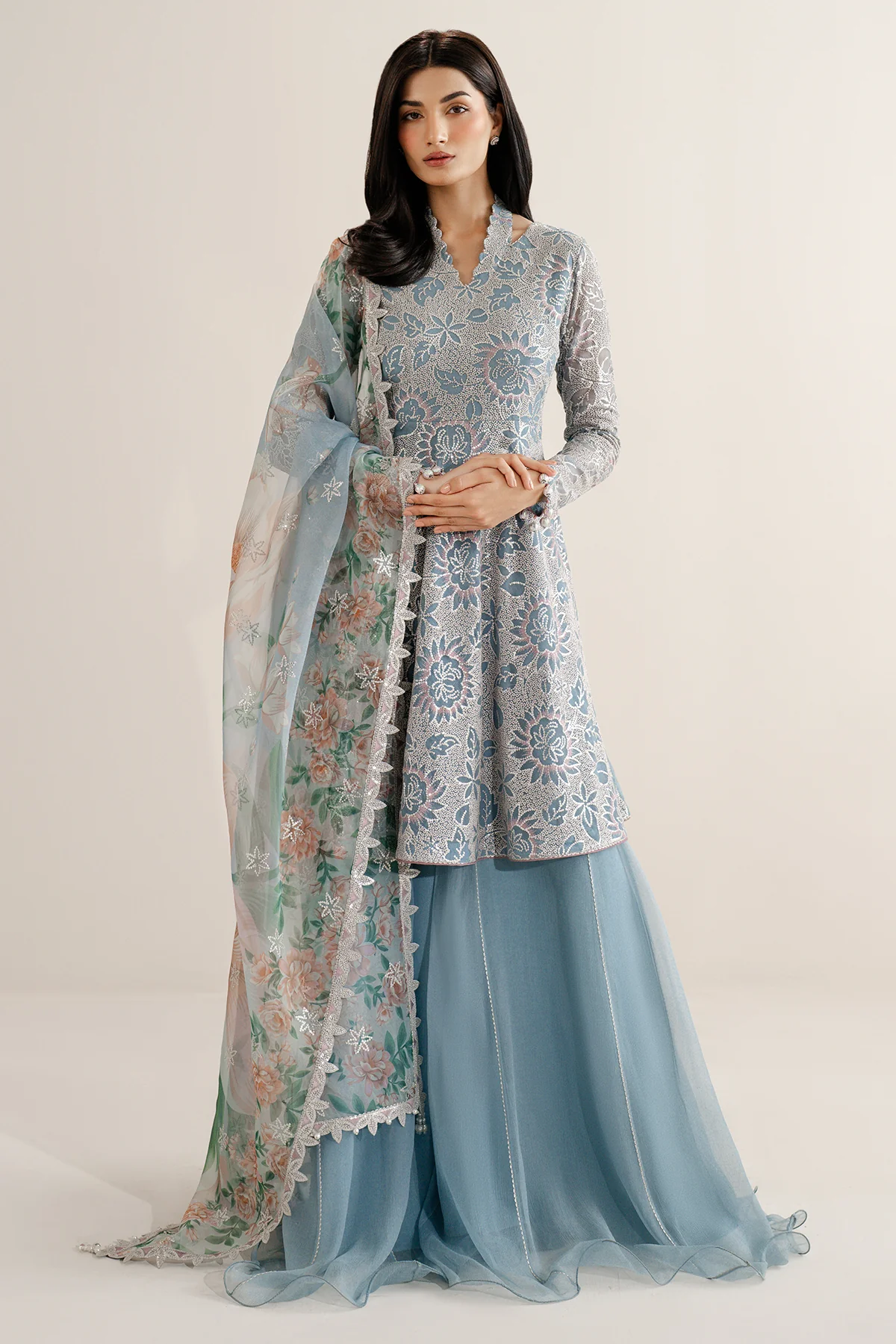 EMBROIDERED CHIFFON UC-3075