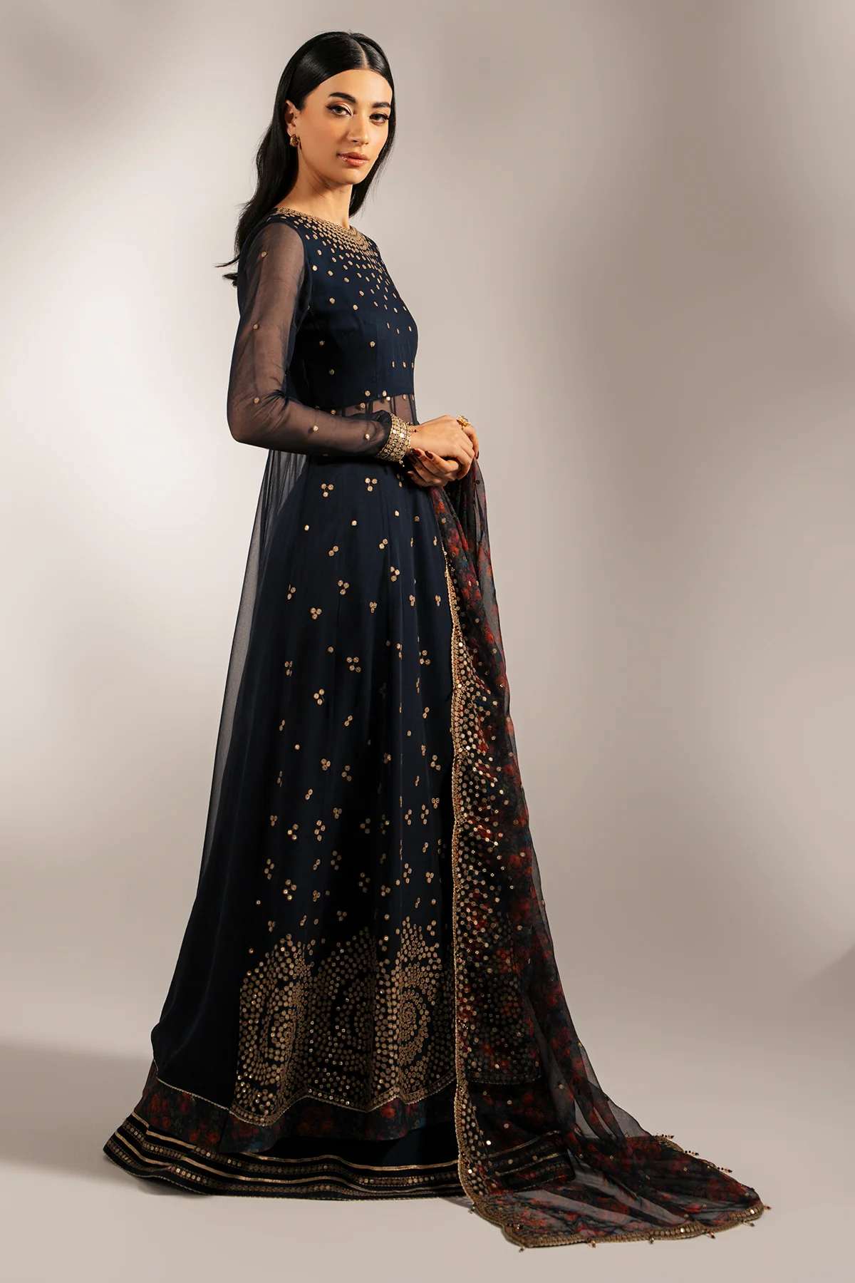 EMBROIDERED CHIFFON UC-3073 12 EMBROIDERED CHIFFON UC-3073