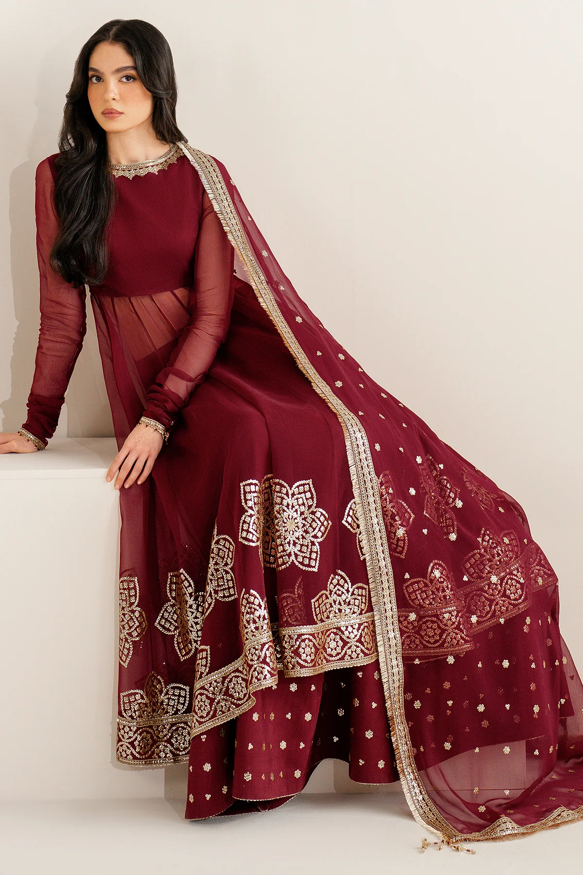 EMBROIDERED CHIFFON UC-3098 1 EMBROIDERED CHIFFON UC-3098
