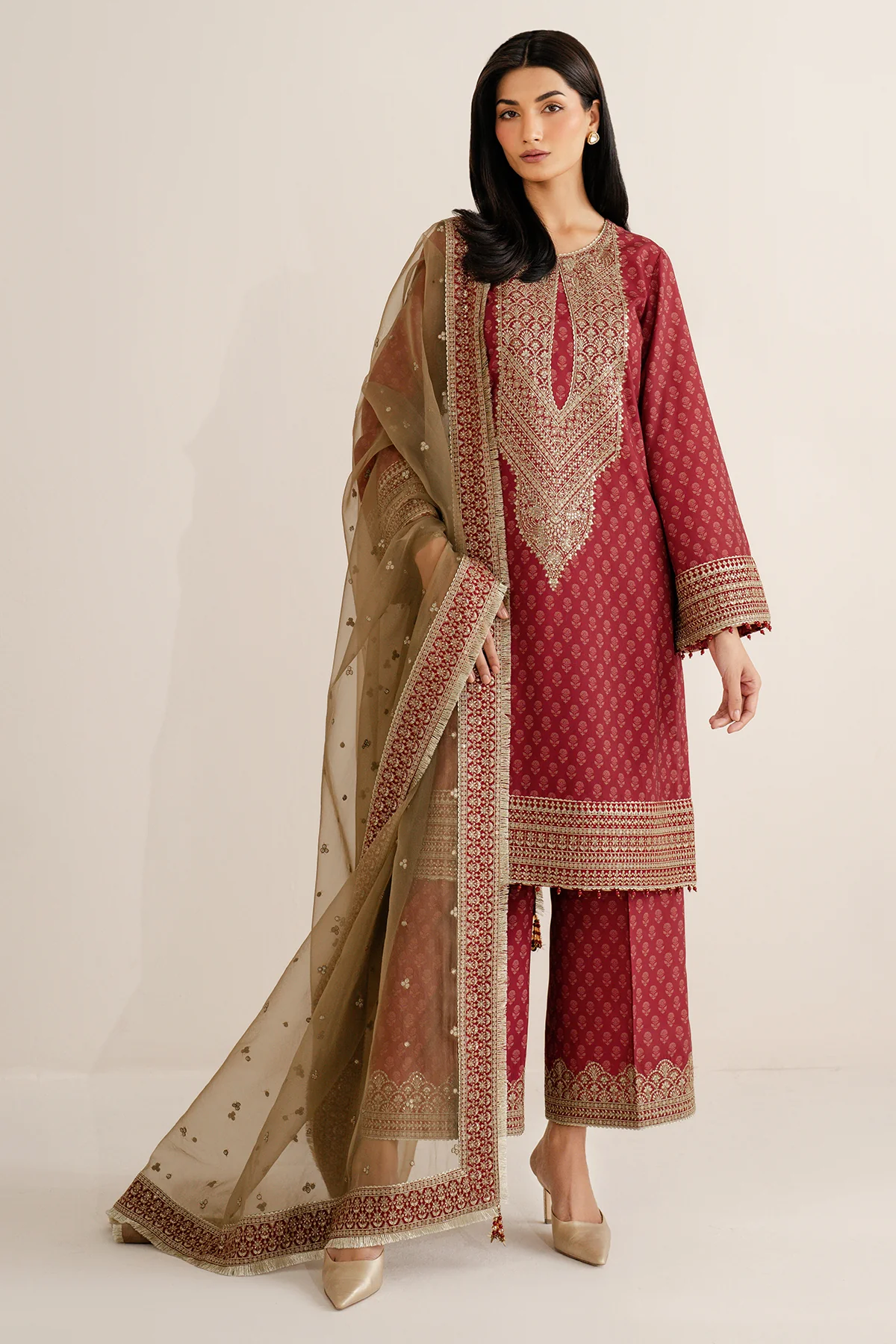 Embroidered Raw Silk UR-7057