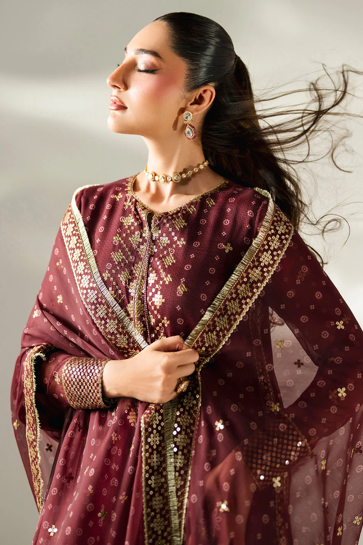 EMBROIDERED CHIFFON UC-3085